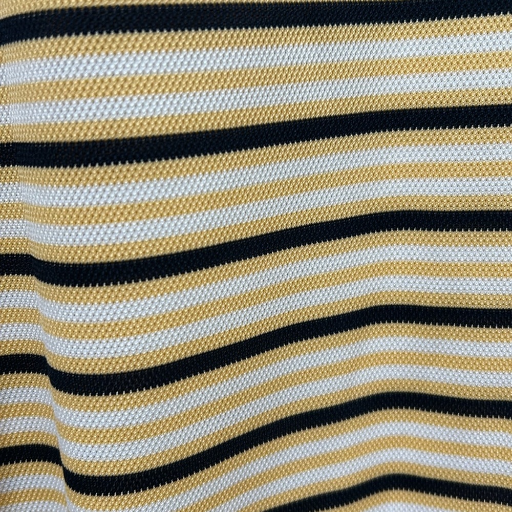 NIKE MENS POLO SHIRT DRY FIT SHORT SLEVEE GOLD STRIPED BLACK SZ XL NEW - Picture 10 of 11